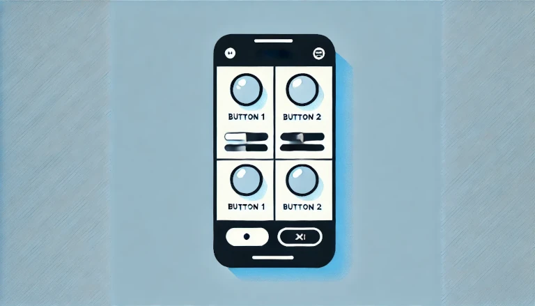 equal-sized buttons inside a LinearLayout in an Android app screen