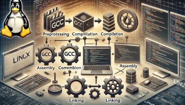 GCC compilation steps in Linux.